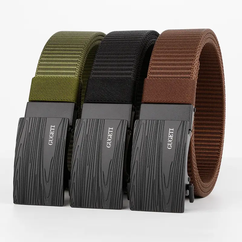 Men's Black Canvas Wave Belt with Buckle - Image 12