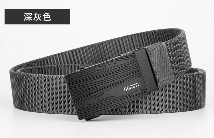 Men's Black Canvas Wave Belt with Buckle — feature 19