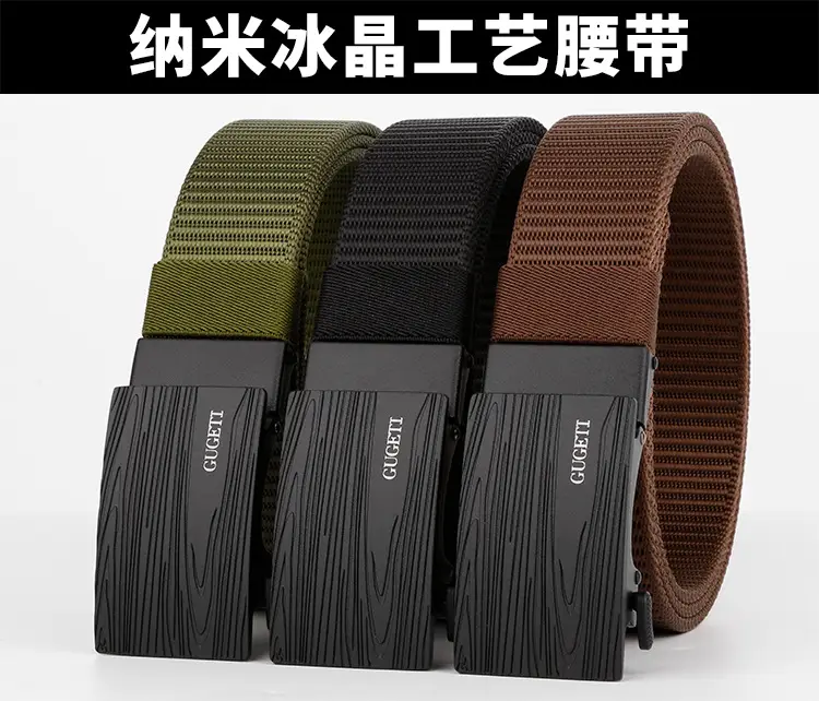 Men's Black Canvas Wave Belt with Buckle — feature 5