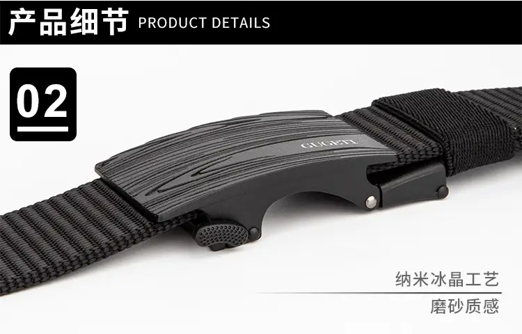 Men's Black Canvas Wave Belt with Buckle — feature 9