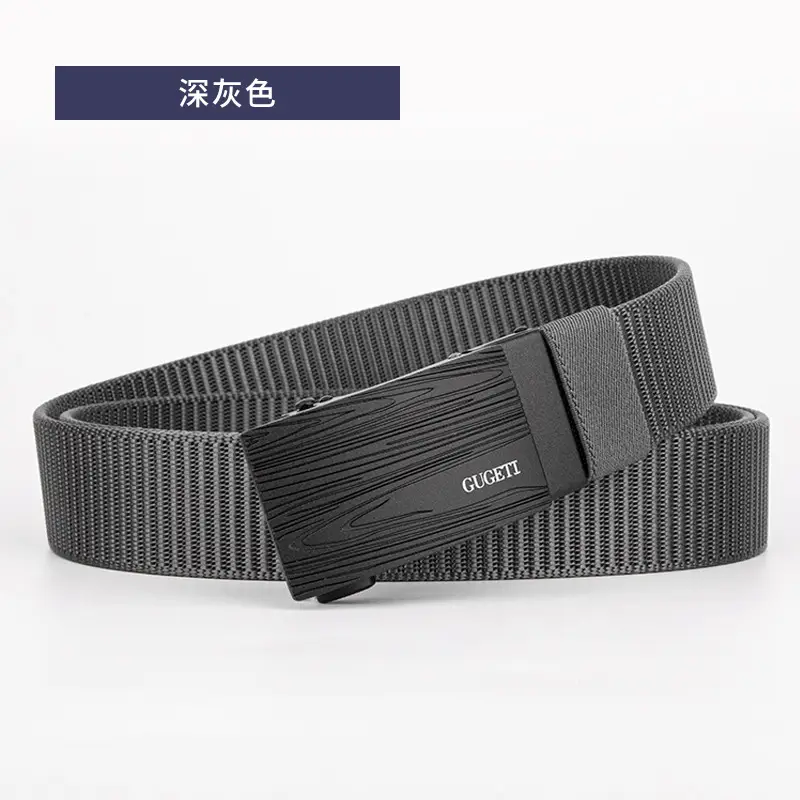 Men's Black Canvas Wave Belt with Buckle - Image 5