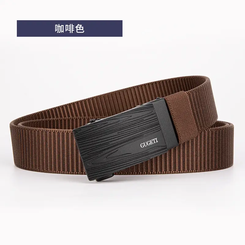 Men's Black Canvas Wave Belt with Buckle - Image 6