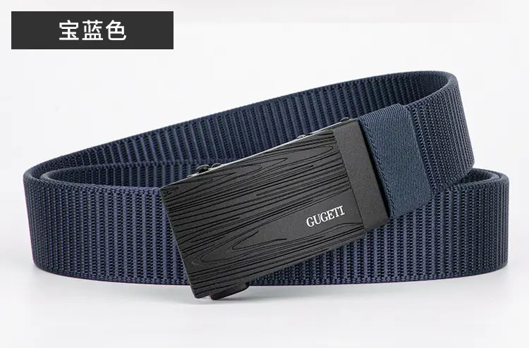 Men's Black Canvas Wave Belt with Buckle - Image 7