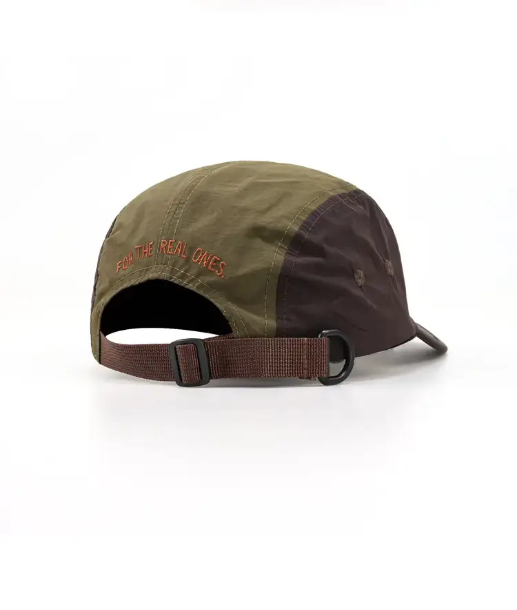 Curved Embroidered Five-Piece Hat Blue Orange Brown — feature 6