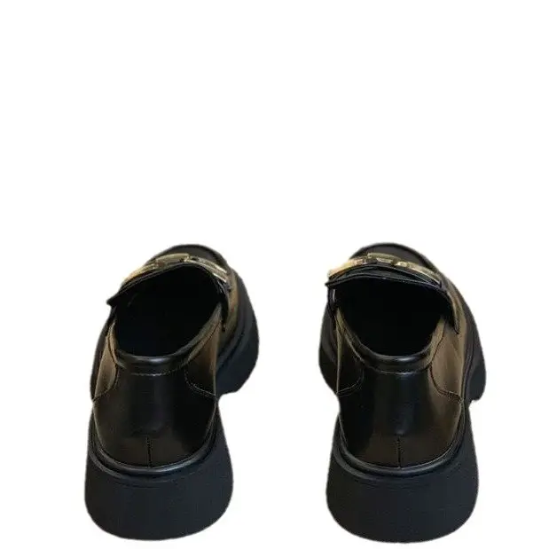 Women Retro British Style Leather Slip-On Loafers - Image 6