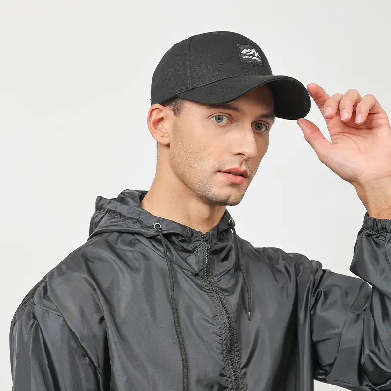 Men's Black Hooded Baseball Cap Outdoor Wear - Image 5
