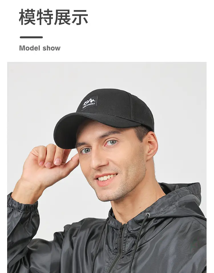 Men's Black Hooded Baseball Cap Outdoor Wear — feature 12