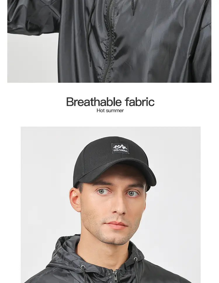 Men's Black Hooded Baseball Cap Outdoor Wear — feature 13