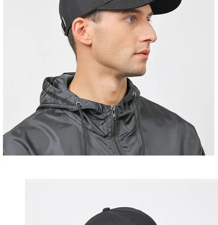 Men's Black Hooded Baseball Cap Outdoor Wear — feature 16