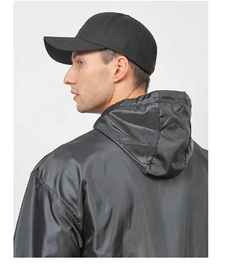 Men's Black Hooded Baseball Cap Outdoor Wear — feature 18
