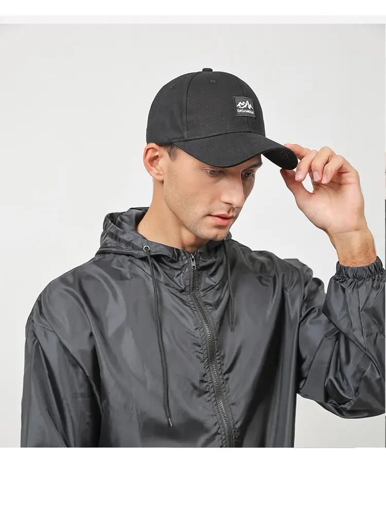 Men's Black Hooded Baseball Cap Outdoor Wear — feature 19