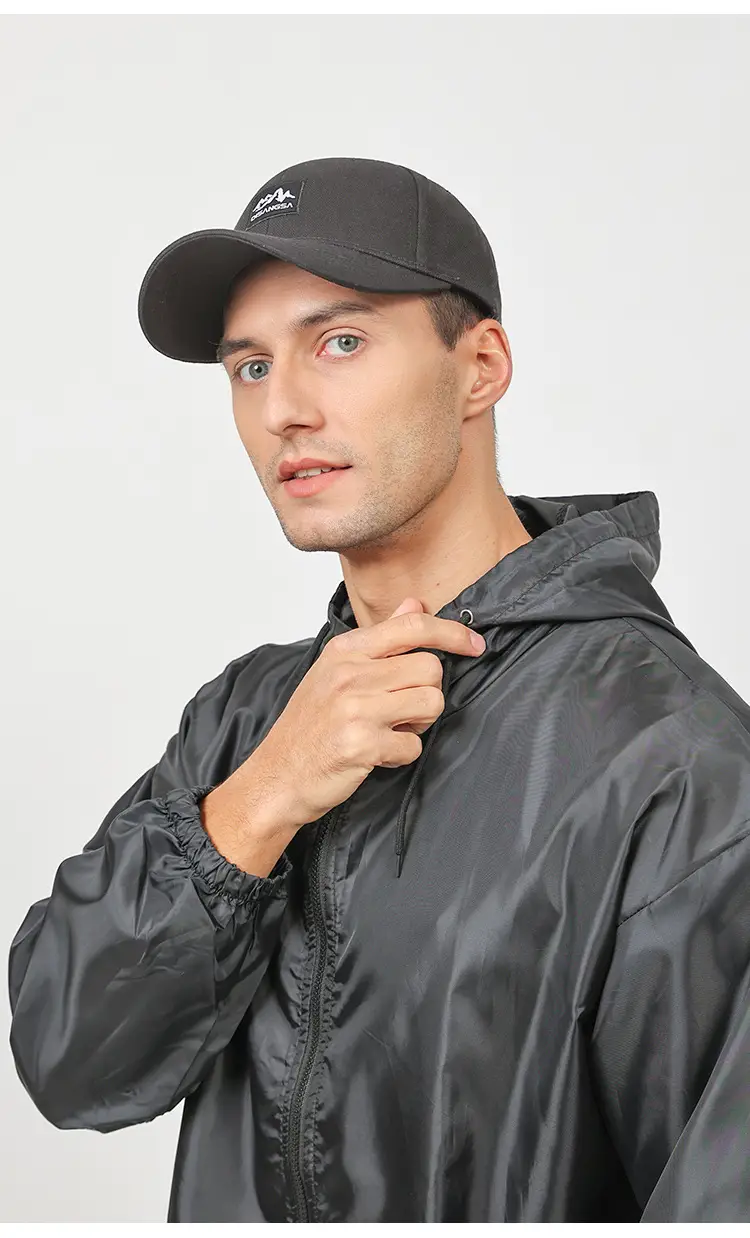Men's Black Hooded Baseball Cap Outdoor Wear — feature 20