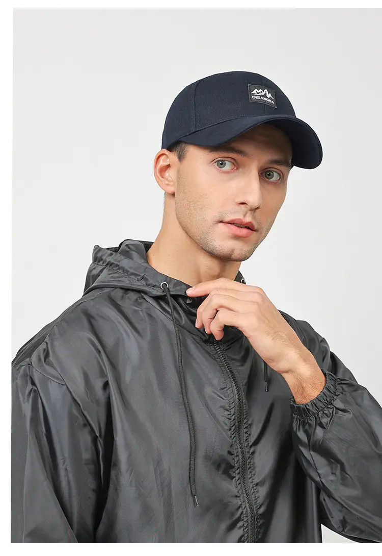 Men's Black Hooded Baseball Cap Outdoor Wear — feature 21