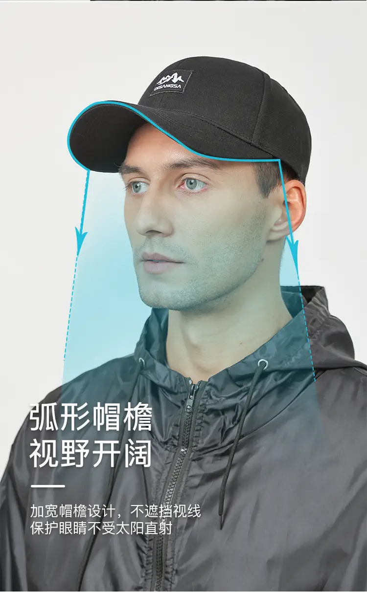 Men's Black Hooded Baseball Cap Outdoor Wear — feature 6