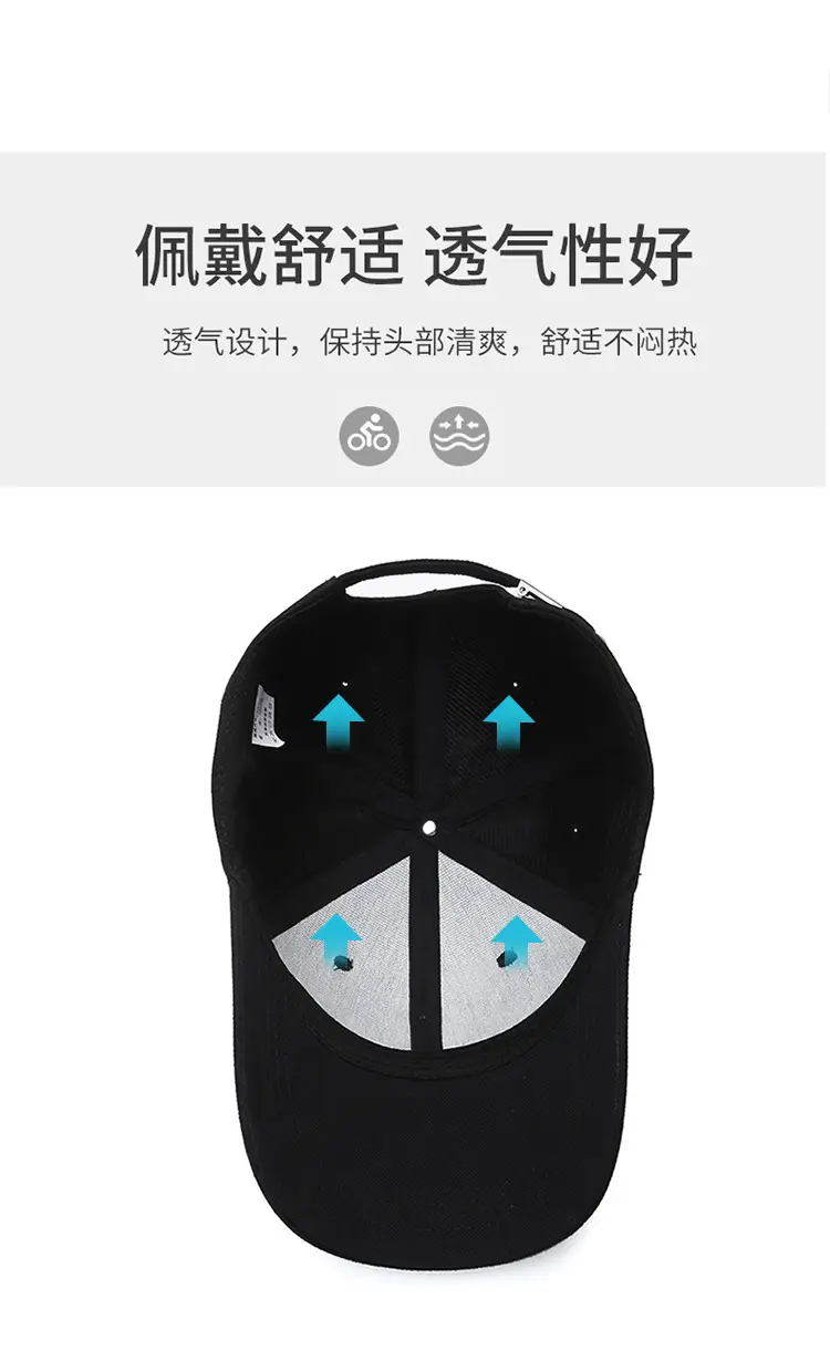 Men's Black Hooded Baseball Cap Outdoor Wear — feature 7