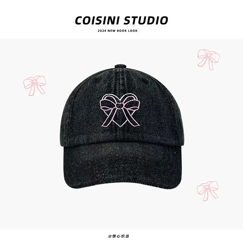 Women Blue Bow Denim Baseball Cap Spring Summer 2024 - Image 7
