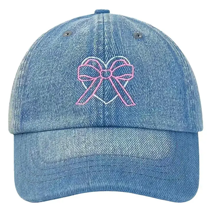 Women Blue Bow Denim Baseball Cap Spring Summer 2024 - Image 8