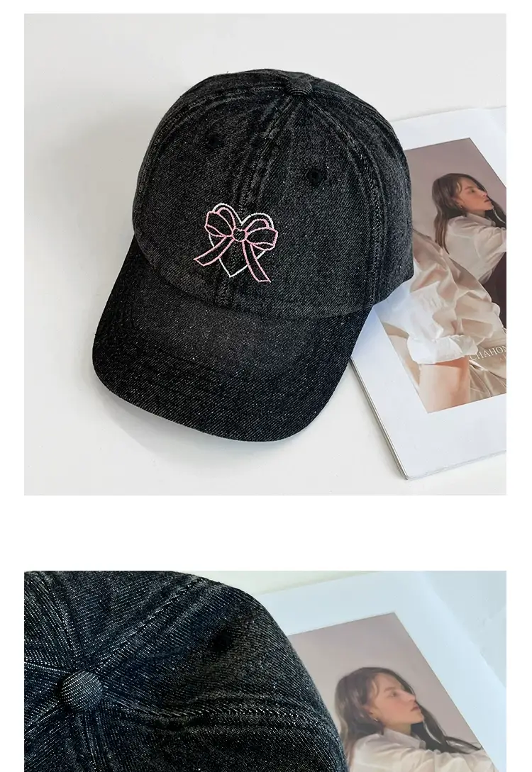 Women Blue Bow Denim Baseball Cap Spring Summer 2024 — feature 10