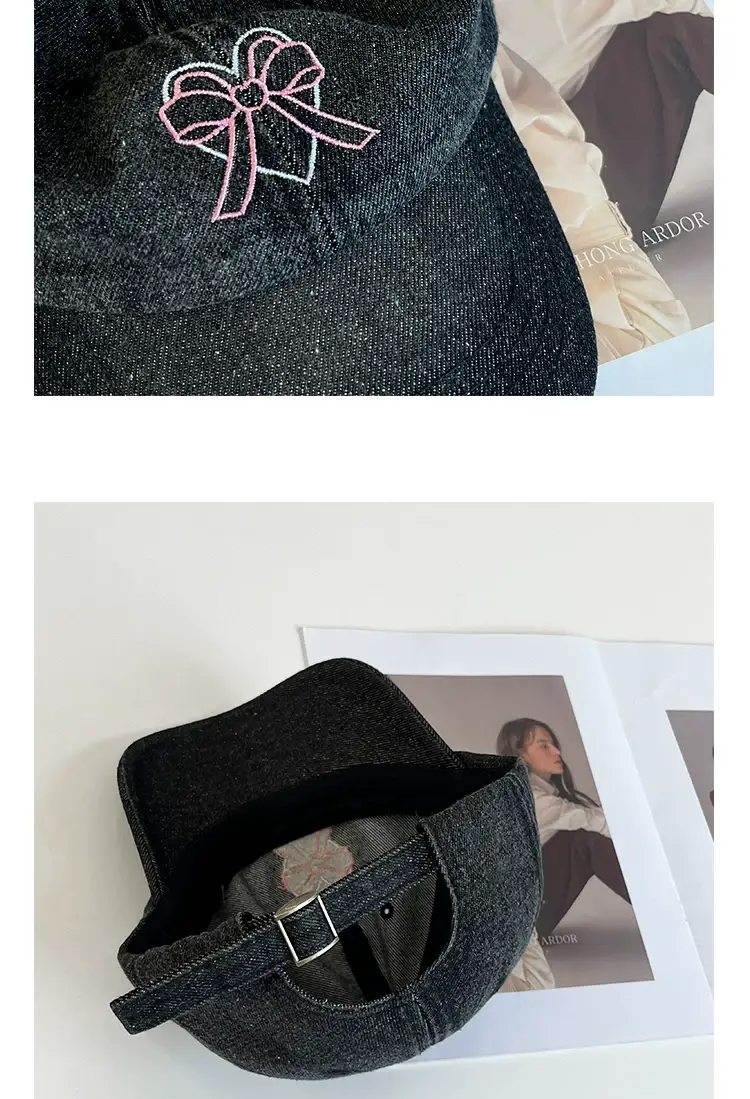 Women Blue Bow Denim Baseball Cap Spring Summer 2024 — feature 11