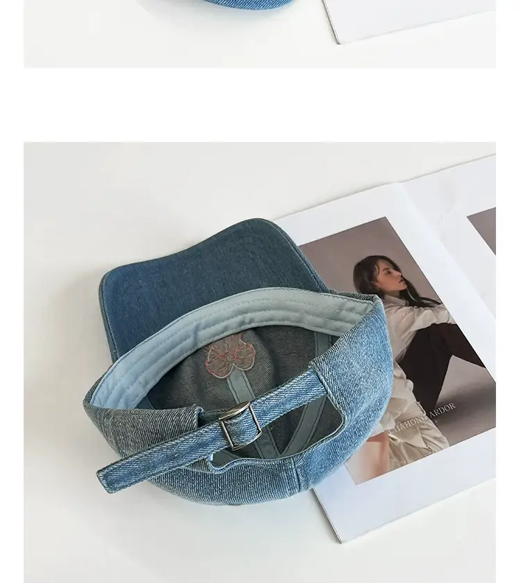 Women Blue Bow Denim Baseball Cap Spring Summer 2024 — feature 4