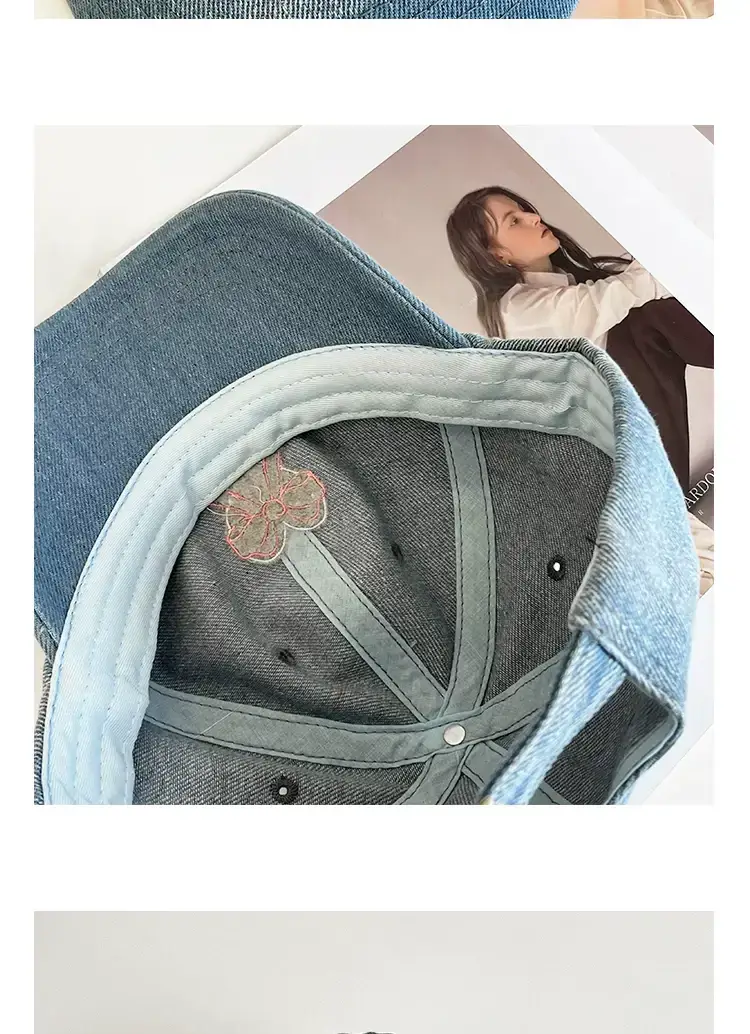 Women Blue Bow Denim Baseball Cap Spring Summer 2024 — feature 6