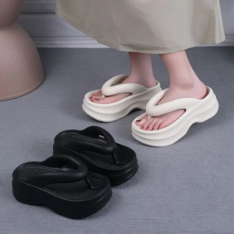 Super thick bottom flip-flops color matching sandals 2024 new fashion retro style increased summer outdoor platform slippers - Image 6
