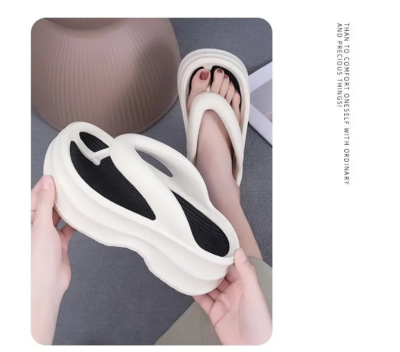 Super thick bottom flip-flops color matching sandals 2024 new fashion retro style increased summer outdoor platform slippers — feature 12