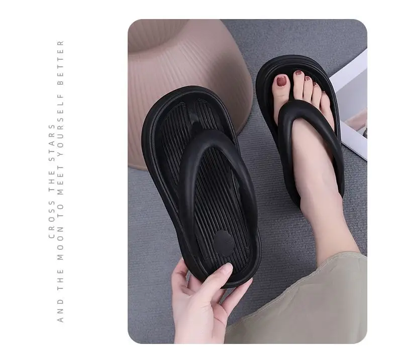 Super thick bottom flip-flops color matching sandals 2024 new fashion retro style increased summer outdoor platform slippers — feature 15