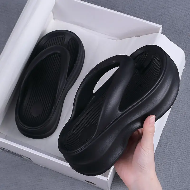 Super thick bottom flip-flops color matching sandals 2024 new fashion retro style increased summer outdoor platform slippers - Image 2