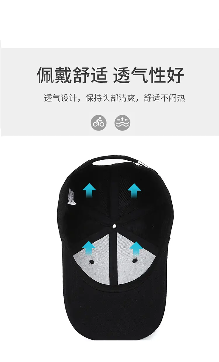Men's Black Baseball Cap with UV & Sweat Resistant Design — feature 7