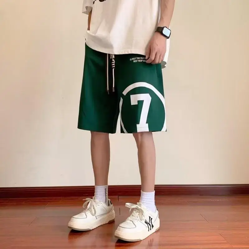 Men Green 7 Printed Basketball Shorts — feature 9
