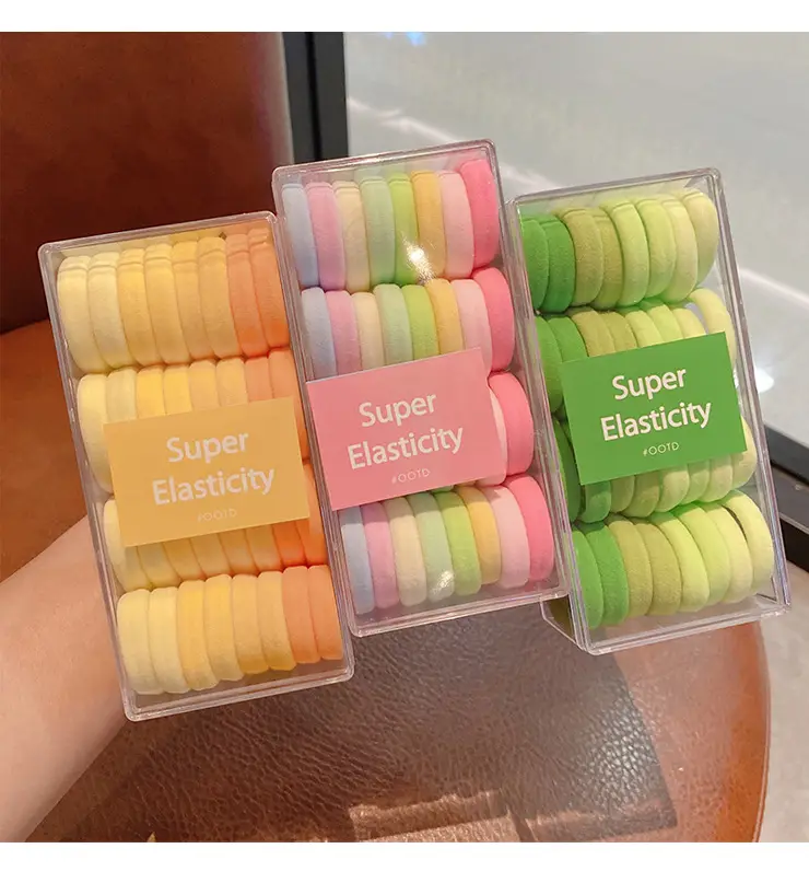 Children's Elastic Hair Ties for Girls Yellow Orange — feature 9