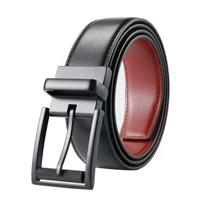 Men's Black Rotatable Belt with Red Leather Core - Image 6