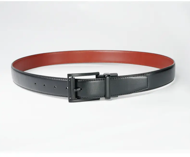 Men's Black Rotatable Belt with Red Leather Core — feature 8