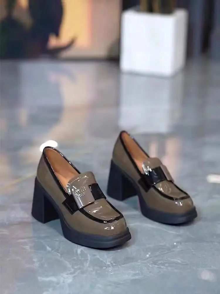 Mary Jane High Heels women's 2024 spring new versatile fashion high heel platform patent leather shoes. — feature 2