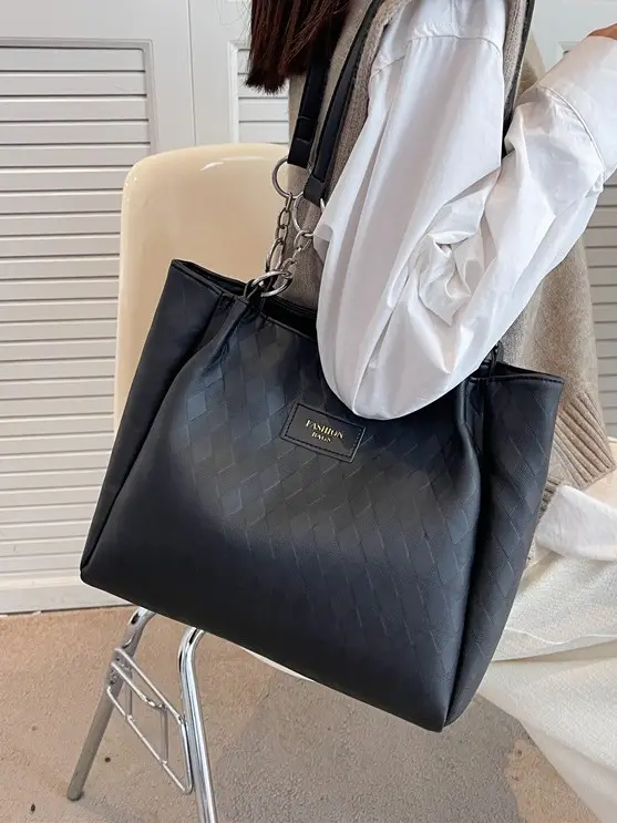 Black High-End Women's Shoulder Tote Bag 2026 - Image 5