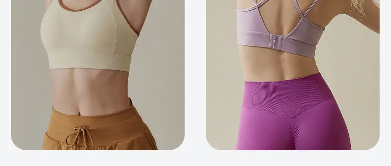 Women's Shockproof Yoga Bra Green Purple Training Vest — feature 9