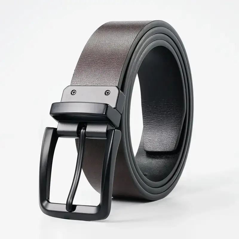 Men's Black Rotatable Pin Belt with Adjustable Buckle - Image 5