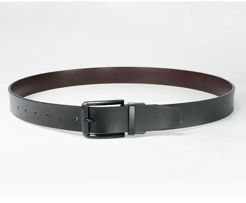 Men's Black Rotatable Pin Belt with Adjustable Buckle — feature 7