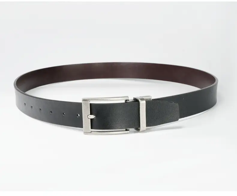 Men's Black Double-Buckle Belt with Rotatable Buckle — feature 8