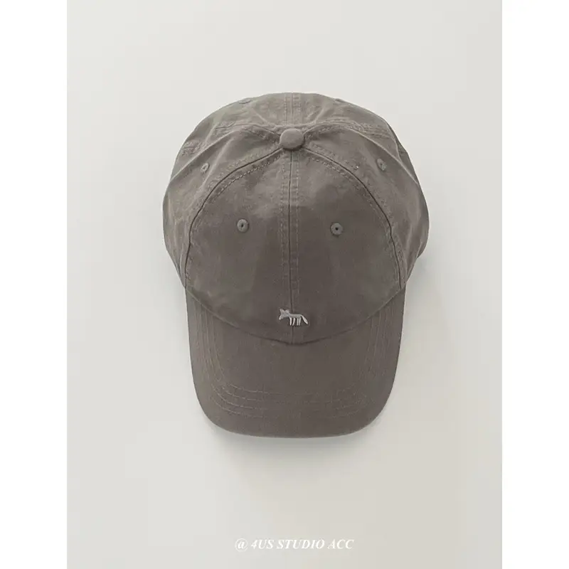 Beige Fox Embroidered Baseball Cap for Women - Image 2