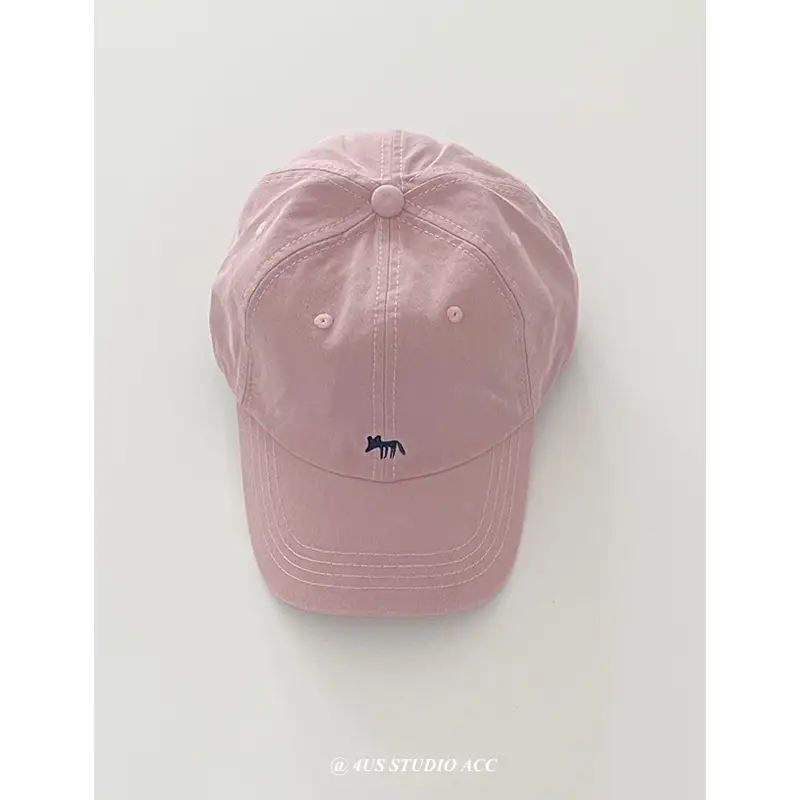 Beige Fox Embroidered Baseball Cap for Women - Image 7