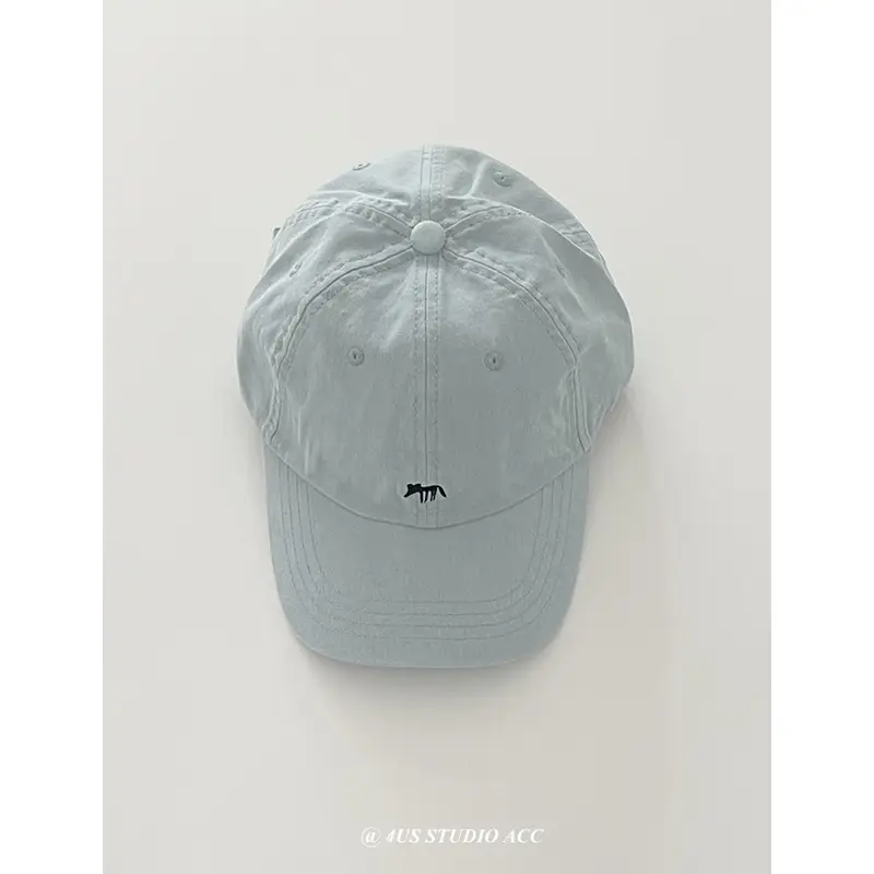 Beige Fox Embroidered Baseball Cap for Women - Image 9