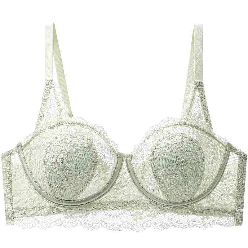 Black Lace Underwear Women Warm Half Cup Steel Ring Back - Image 8