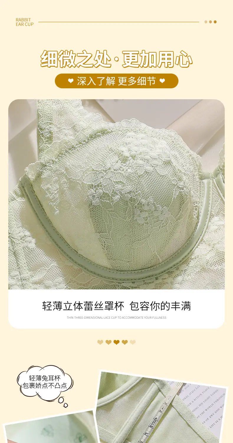 Black Lace Underwear Women Warm Half Cup Steel Ring Back — feature 18