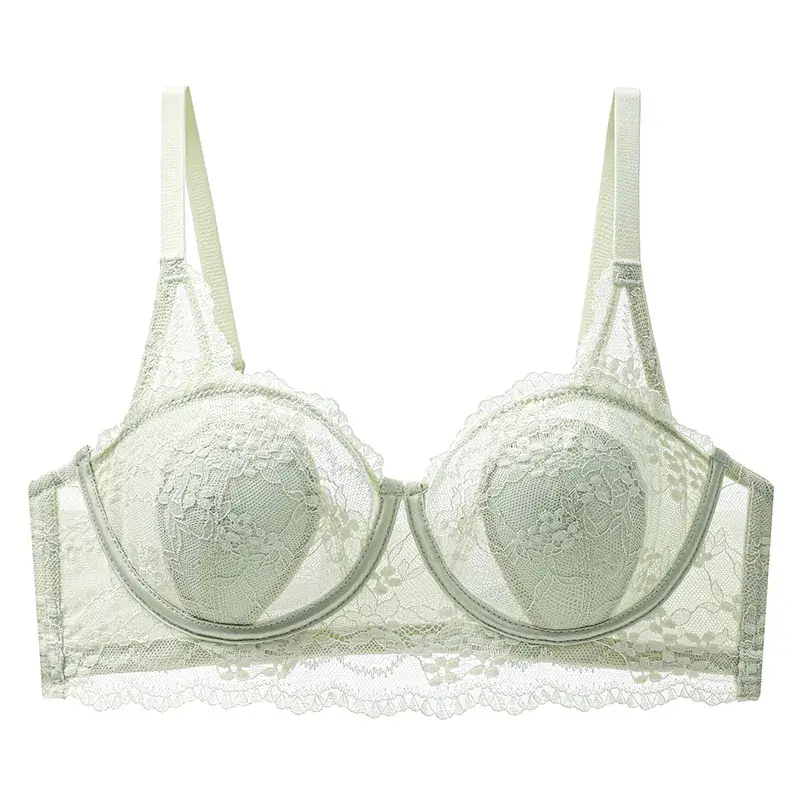 Black Lace Underwear Women Warm Half Cup Steel Ring Back - Image 2
