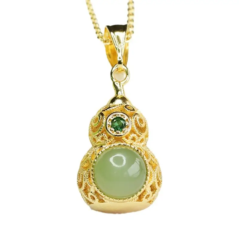 Aiyu Jade Pendant Necklace with Green Gemstone - Image 6