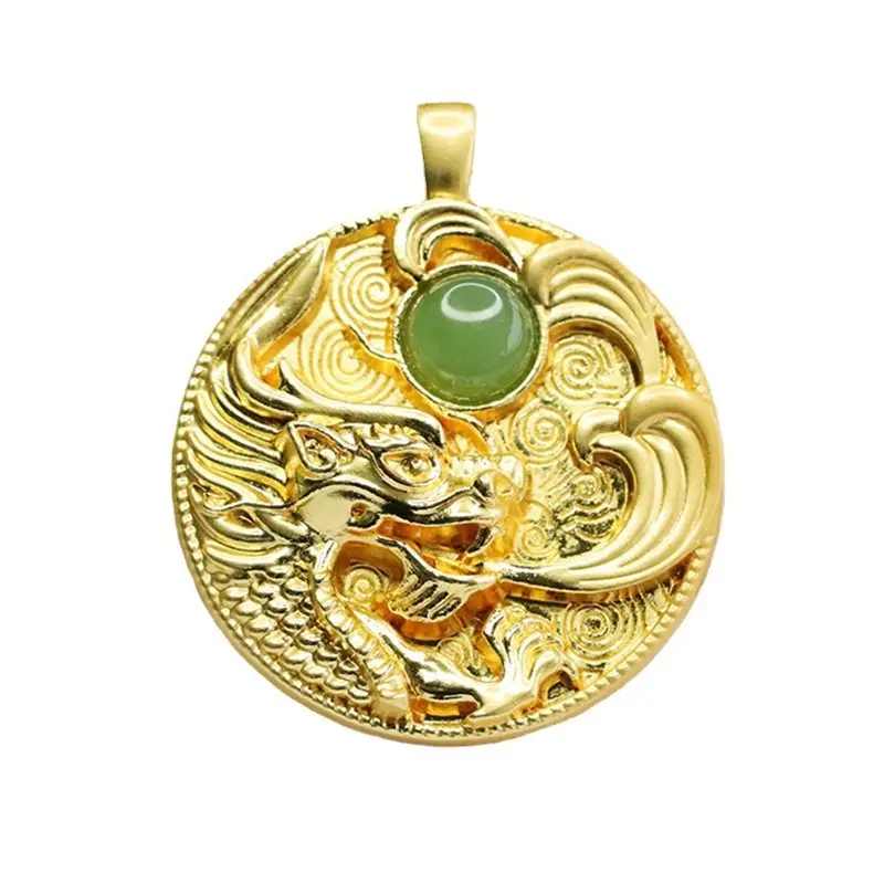 Dragon Etched Jade Pendant Necklace for Women - Image 5