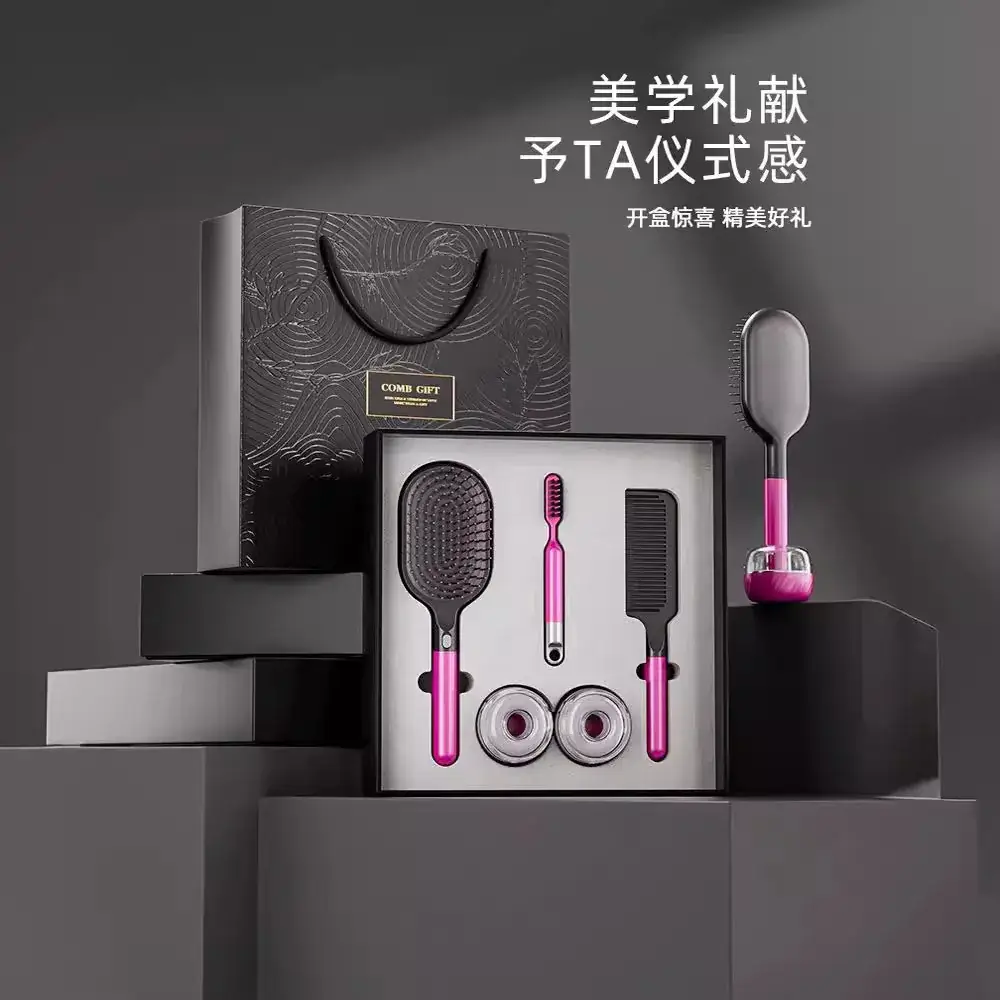 High-End Pink Hair Brush Set for Couples