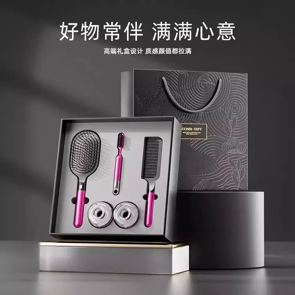 High-End Pink Hair Brush Set for Couples